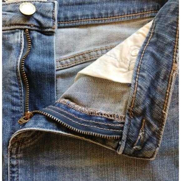 Caslon Skirt 2 Denim Raw Hem Pockets Stretch Mildly Distressed - Picture 6 of 12